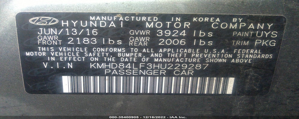 KMHD84LF3HU229287 2017 HYUNDAI ELANTRA photo no. 9