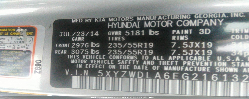 5XYZWDLA6EG216132 2014 HYUNDAI SANTA FE SPORT photo no. 9