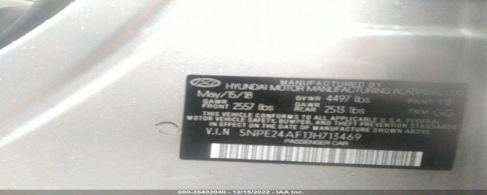 5NPE24AF1JH713469 2018 HYUNDAI SONATA photo no. 9