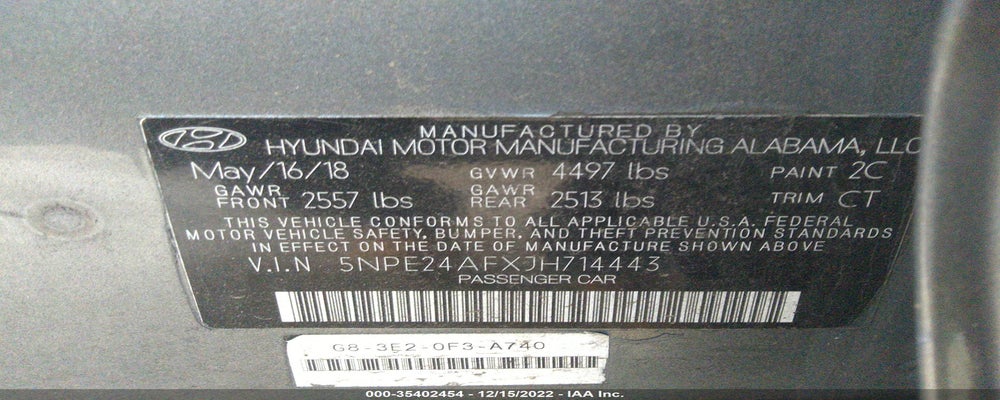 5NPE24AFXJH714443 2018 HYUNDAI SONATA photo no. 9