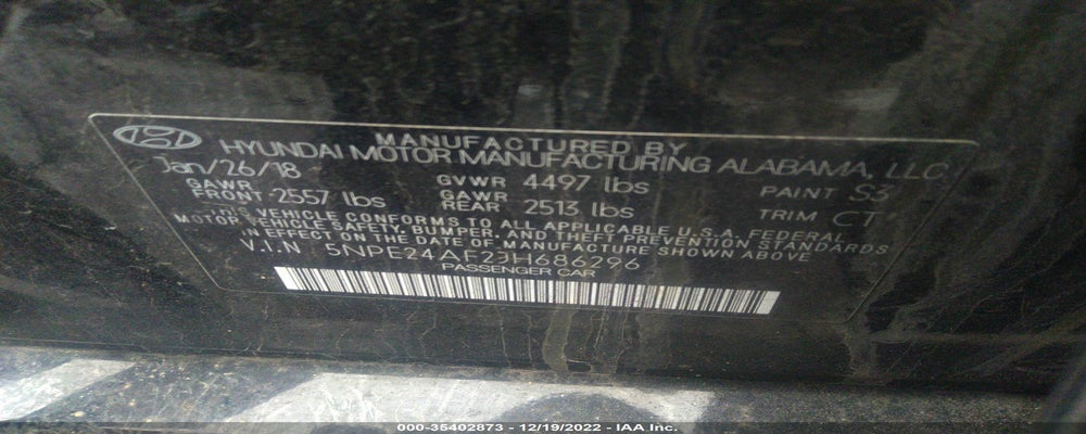 5NPE24AF2JH686296 2018 HYUNDAI SONATA photo no. 9