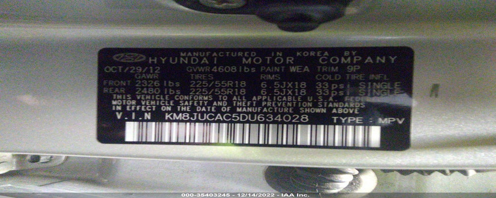 KM8JUCAC5DU634028 2013 HYUNDAI TUCSON photo no. 9