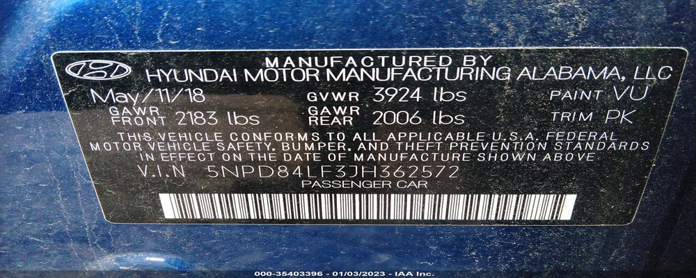 5NPD84LF3JH362572 2018 HYUNDAI ELANTRA photo no. 9