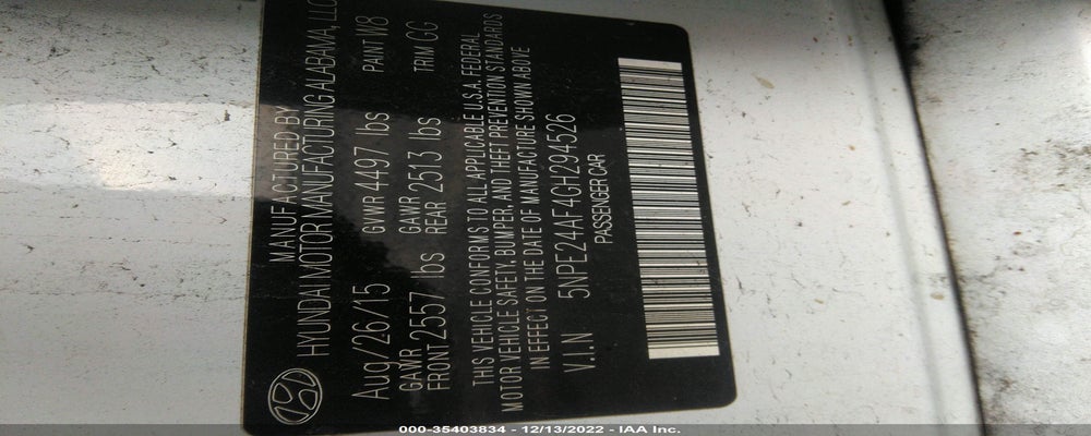 5NPE24AF4GH294526 2016 HYUNDAI SONATA photo no. 9