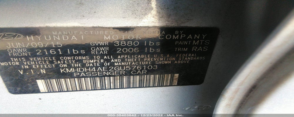 KMHDH4AE2GU576103 2016 HYUNDAI ELANTRA photo no. 9