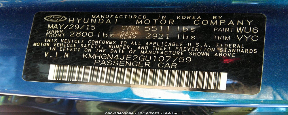 KMHGN4JE2GU107759 2016 HYUNDAI GENESIS photo no. 9