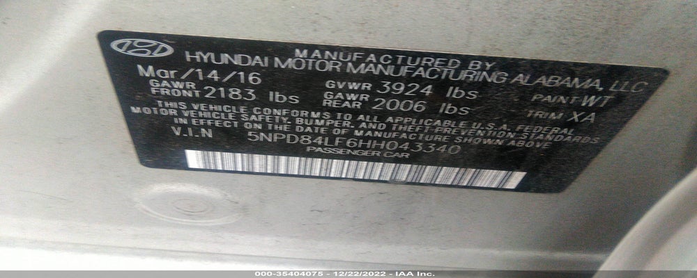 5NPD84LF6HH043340 2017 HYUNDAI ELANTRA photo no. 9