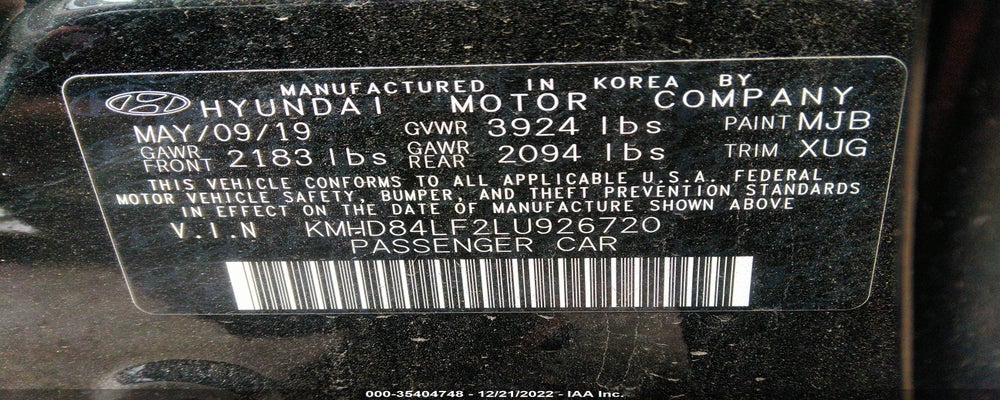 KMHD84LF2LU926720 2020 HYUNDAI ELANTRA photo no. 9