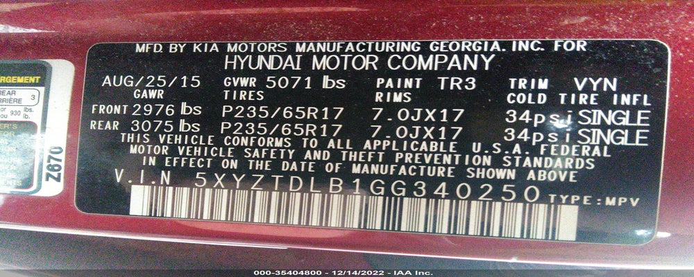 5XYZTDLB1GG340250 2016 HYUNDAI SANTA FE SPORT photo no. 9
