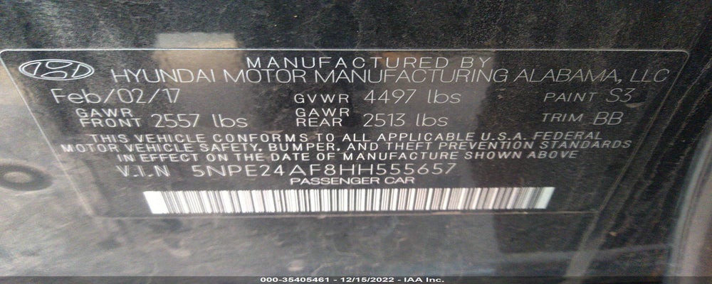 5NPE24AF8HH555657 2017 HYUNDAI SONATA photo no. 9