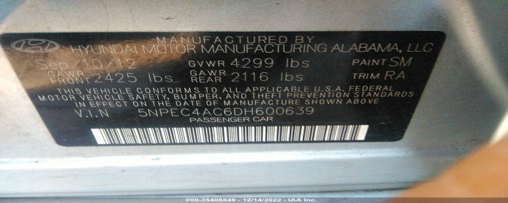 KMHEC4A48CA059989 2012 HYUNDAI SONATA photo no. 9