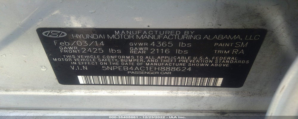 5NPEB4AC1EH888624 2014 HYUNDAI SONATA photo no. 9