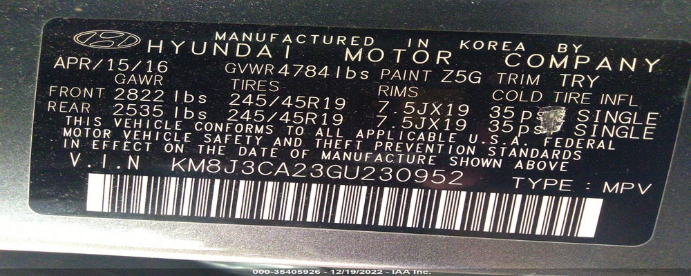 KM8J3CA23GU230952 2016 HYUNDAI TUCSON photo no. 9