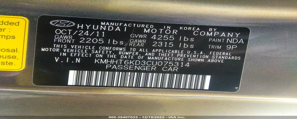 KMHHT6KD3CU075314 2012 HYUNDAI GENESIS COUPE photo no. 9