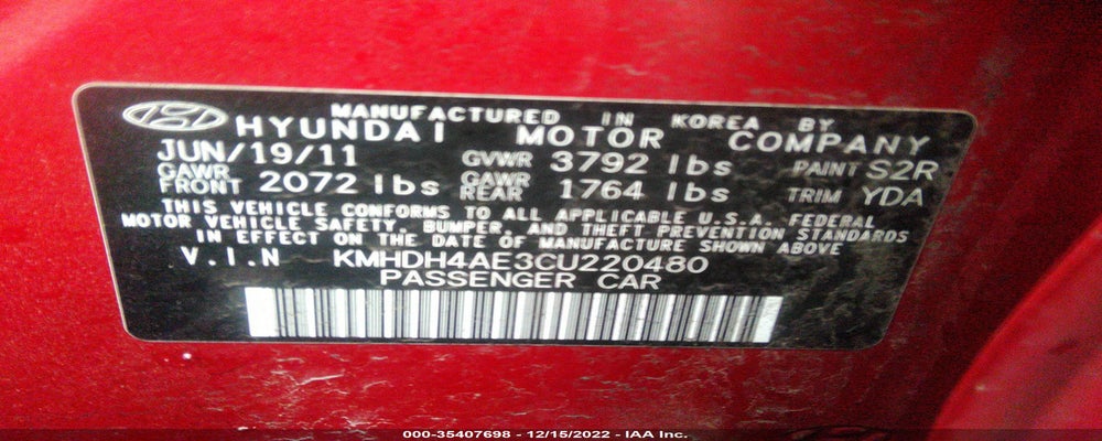 KMHDH4AE3CU220480 2012 HYUNDAI ELANTRA photo no. 9