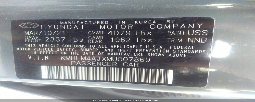 KMHLM4AJXMU007869 2021 HYUNDAI ELANTRA HYBRID photo no. 9