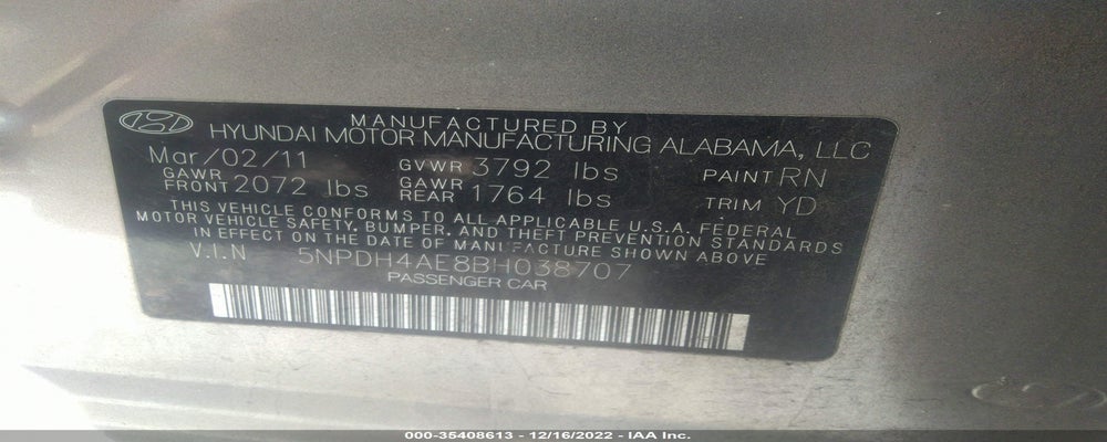 5NPDH4AE8BH038707 2011 HYUNDAI ELANTRA photo no. 9