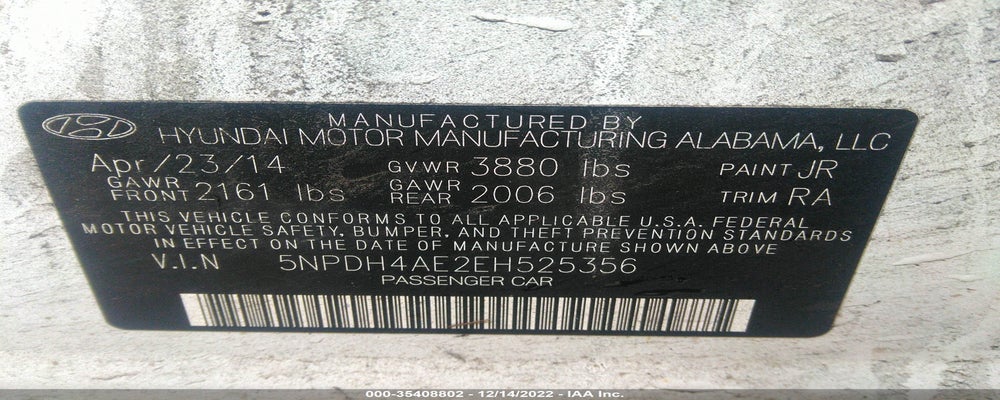 5NPDH4AE2EH525356 2014 HYUNDAI ELANTRA photo no. 9