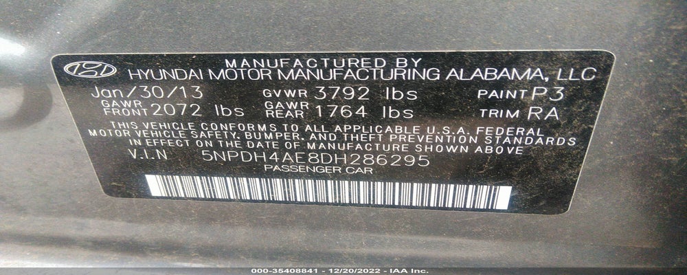 5NPDH4AE8DH286295 2013 HYUNDAI ELANTRA photo no. 9