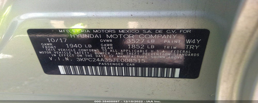 3KPC24A35JE008515 2018 HYUNDAI ACCENT photo no. 9