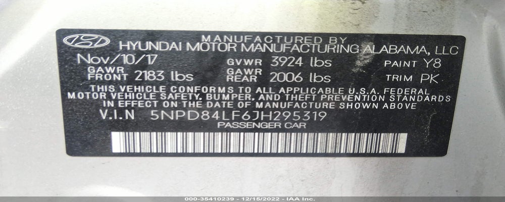 5NPD84LF6JH295319 2018 HYUNDAI ELANTRA photo no. 9