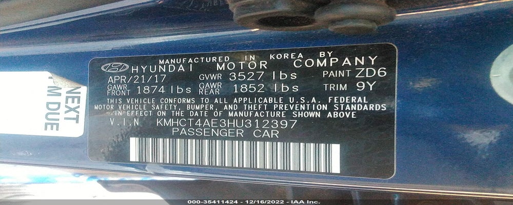 KMHCT4AE3HU312397 2017 HYUNDAI ACCENT photo no. 9