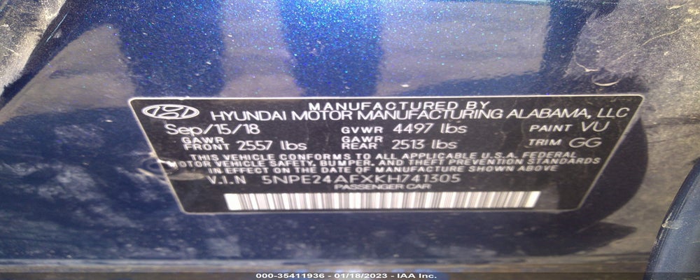 5NPE24AFXKH741305 2019 HYUNDAI SONATA photo no. 9