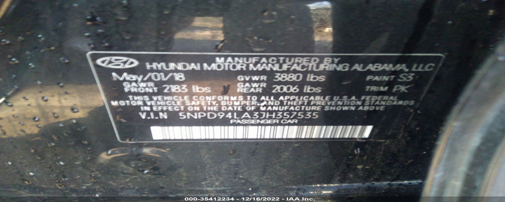 5NPD94LA3JH357535 2018 HYUNDAI ELANTRA photo no. 9