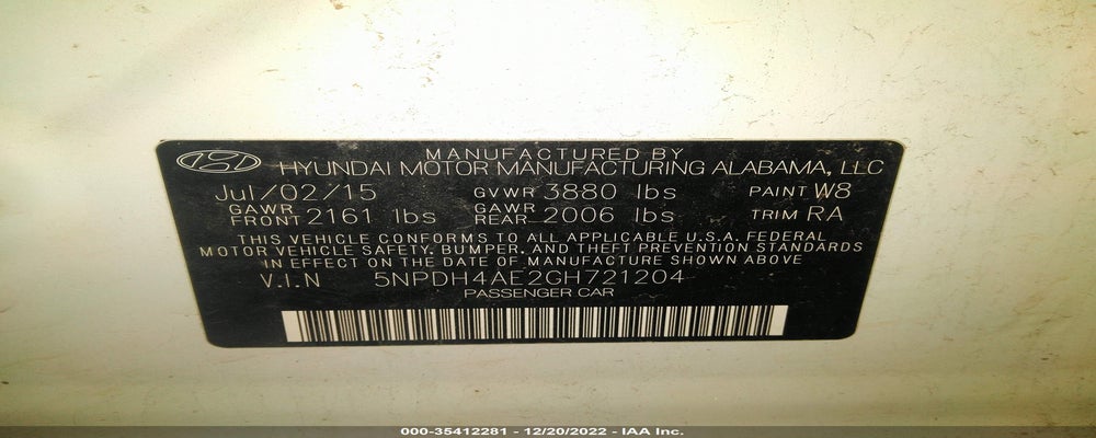 5NPDH4AE2GH721204 2016 HYUNDAI ELANTRA photo no. 9