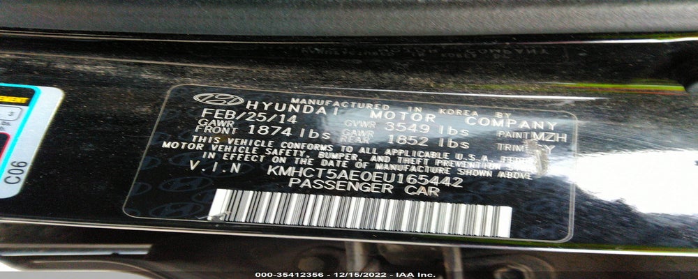 KMHCT5AE0EU165442 2014 HYUNDAI ACCENT photo no. 9