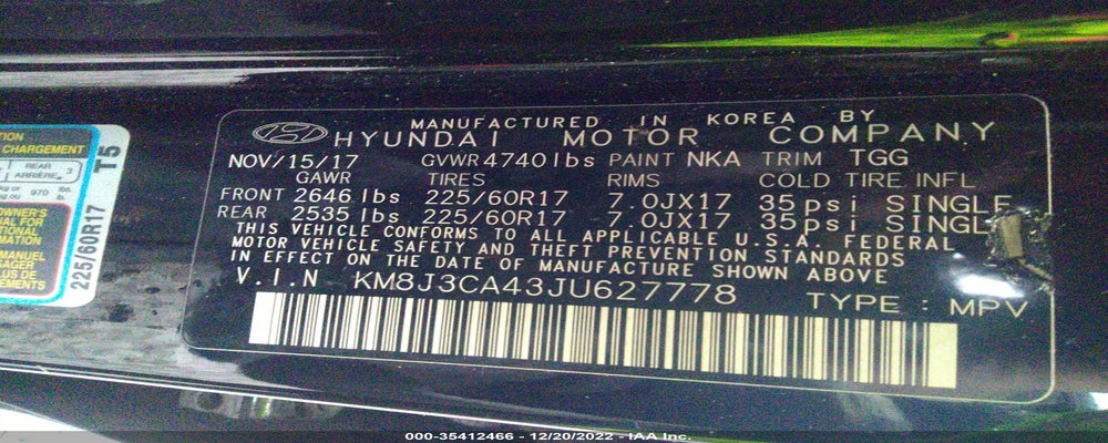KM8J3CA43JU627778 2018 HYUNDAI TUCSON photo no. 9