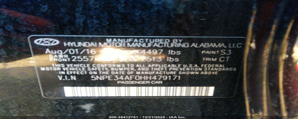 5NPE34AF0HH479171 2017 HYUNDAI SONATA photo no. 9