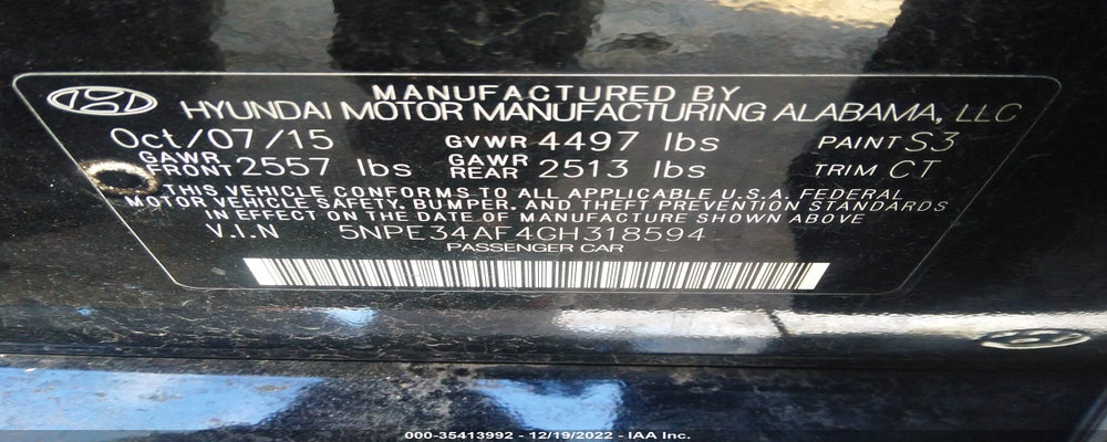 5NPE34AF4GH318594 2016 HYUNDAI SONATA photo no. 9