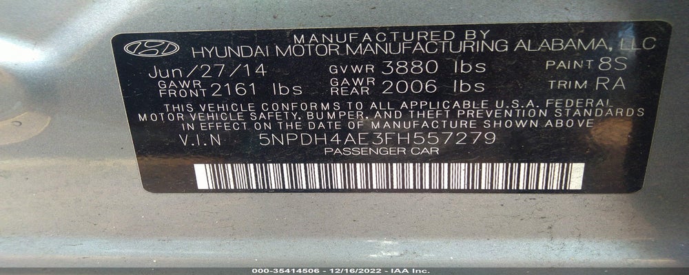 5NPDH4AE3FH557279 2015 HYUNDAI ELANTRA photo no. 9