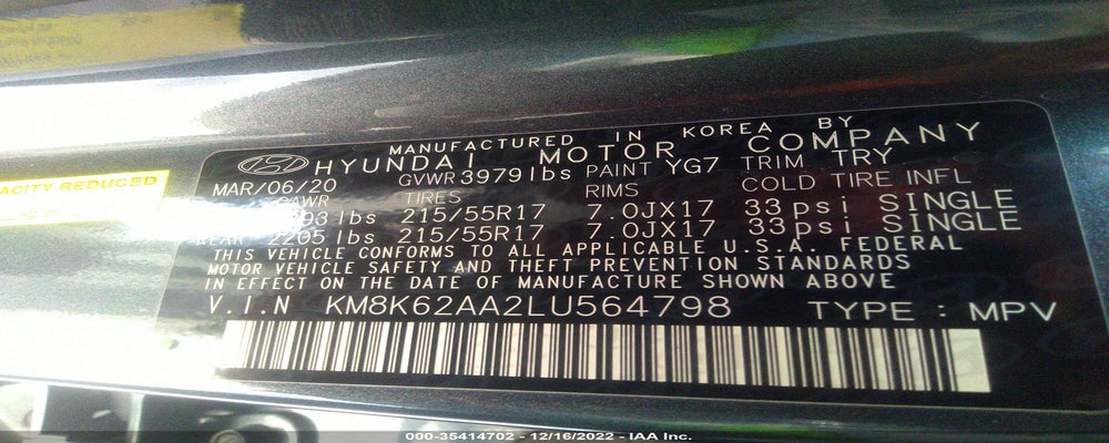 KM8K62AA2LU564798 2020 HYUNDAI KONA photo no. 9