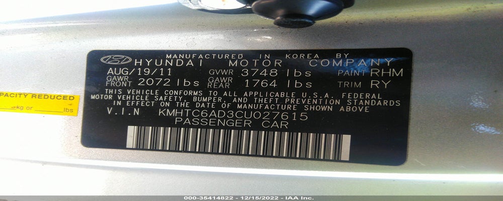 KMHTC6AD3CU027615 2012 HYUNDAI VELOSTER photo no. 9