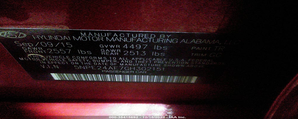 5NPE24AF7GH302151 2016 HYUNDAI SONATA photo no. 9