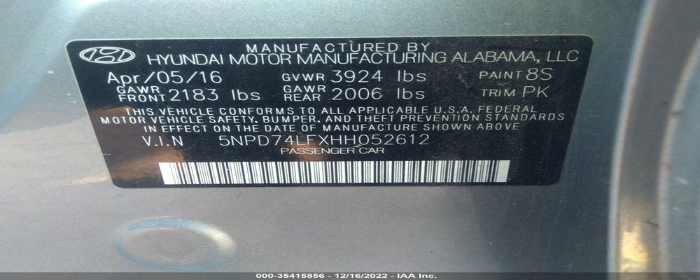 5NPD74LFXHH052612 2017 HYUNDAI ELANTRA photo no. 9