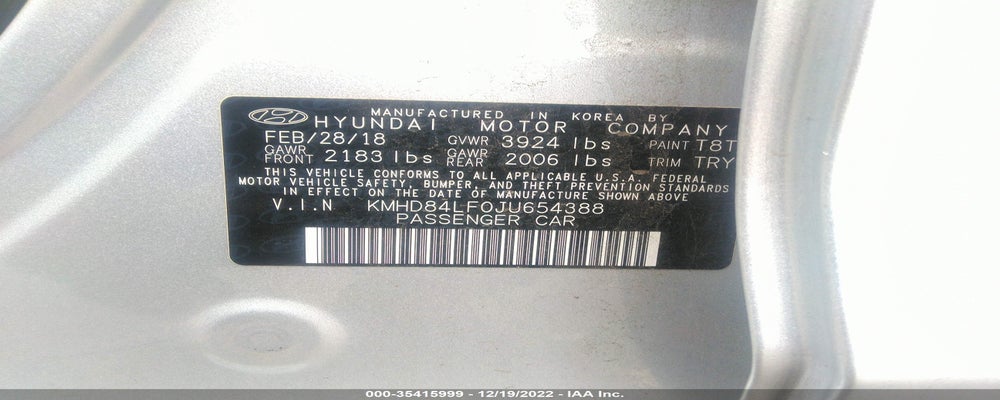 KMHD84LF0JU654388 2018 HYUNDAI ELANTRA photo no. 9