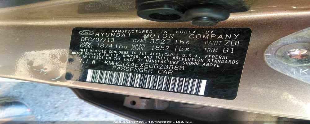 KMHCT4AEXEU623868 2014 HYUNDAI ACCENT photo no. 9