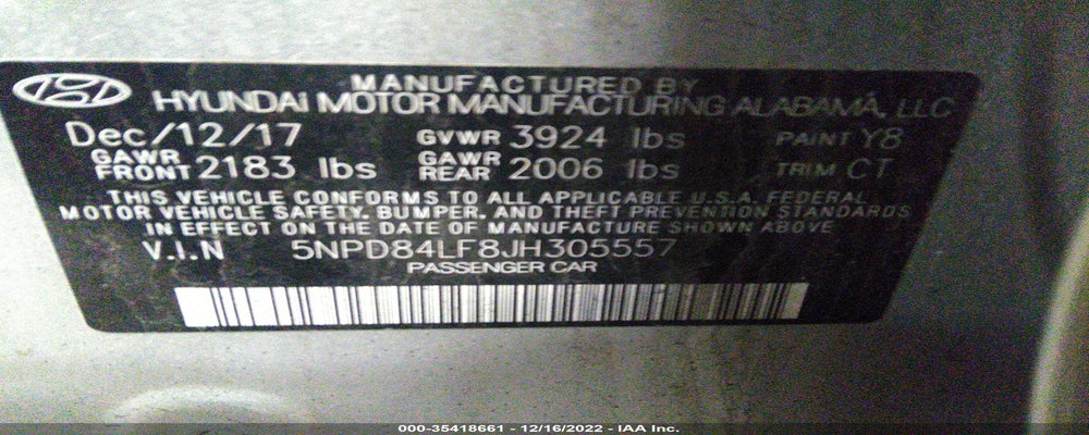 5NPD84LF8JH305557 2018 HYUNDAI ELANTRA photo no. 9