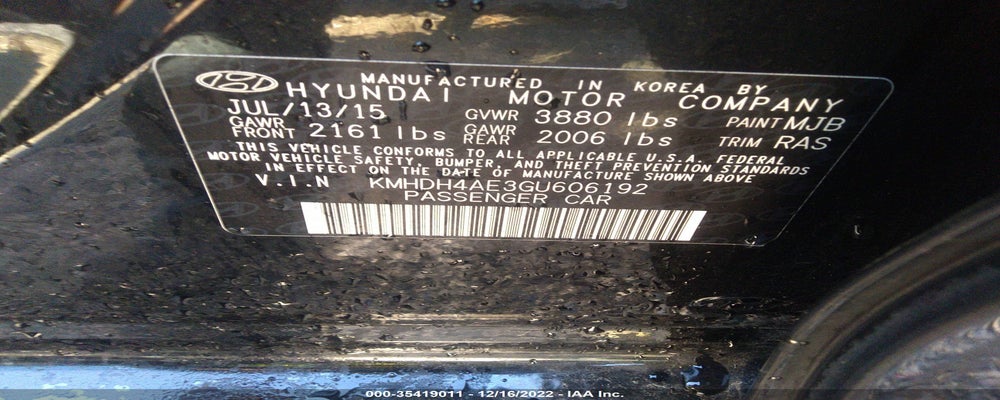 KMHDH4AE3GU606192 2016 HYUNDAI ELANTRA photo no. 9