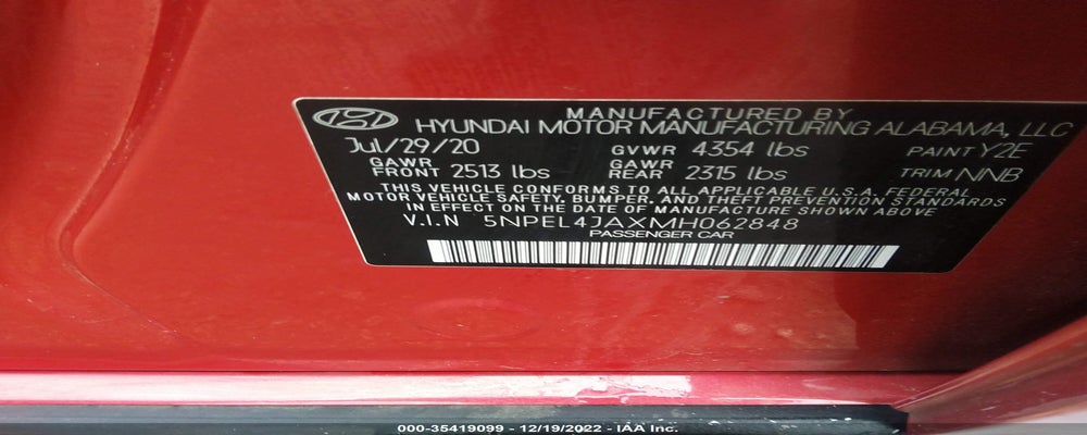 5NPEL4JAXMH062848 2021 HYUNDAI SONATA photo no. 9