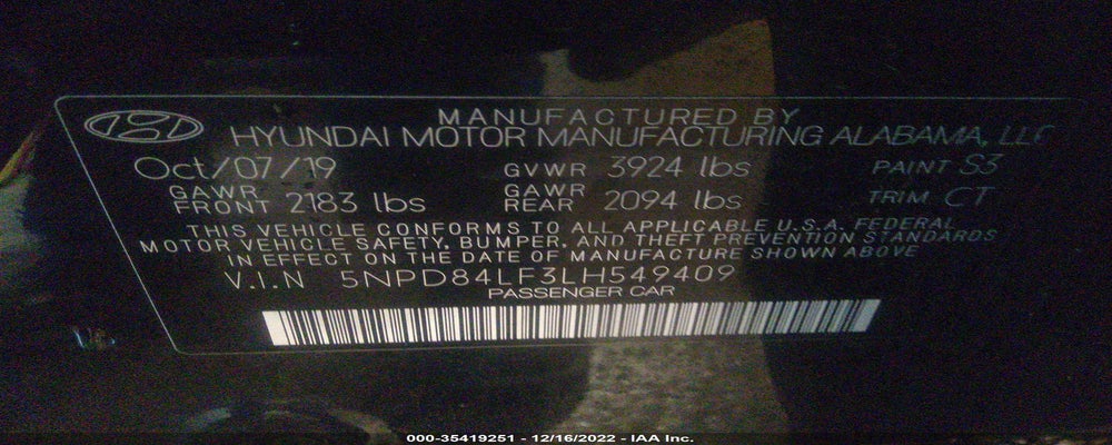 5NPD84LF3LH549409 2020 HYUNDAI ELANTRA photo no. 9