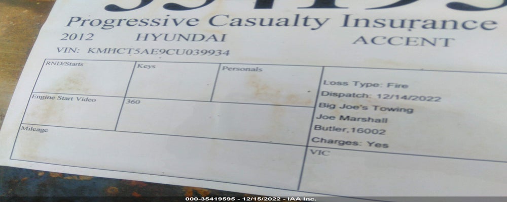 KMHCT5AE9CU039934 2012 HYUNDAI ACCENT photo no. 9