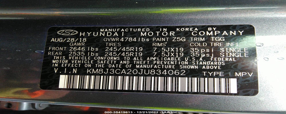 KM8J3CA20JU834062 2018 HYUNDAI TUCSON photo no. 9