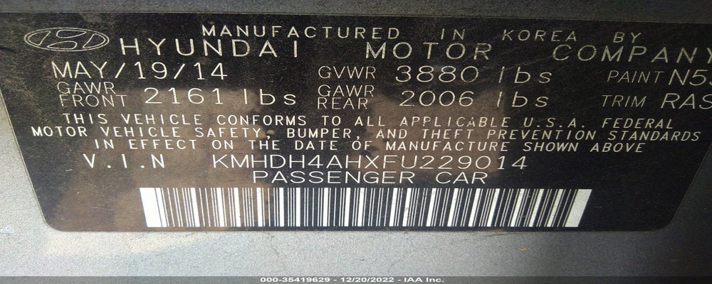 KMHDH4AHXFU229014 2015 HYUNDAI ELANTRA photo no. 9