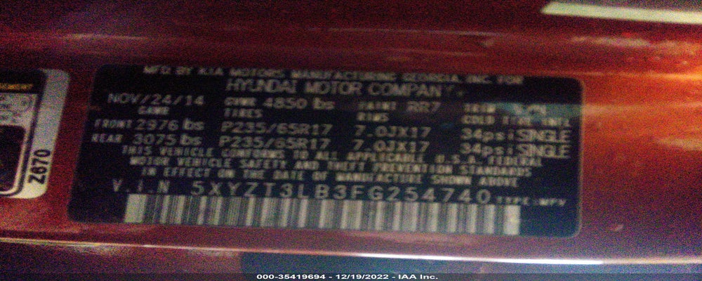 5XYZT3LB3FG254740 2015 HYUNDAI SANTA FE SPORT photo no. 9