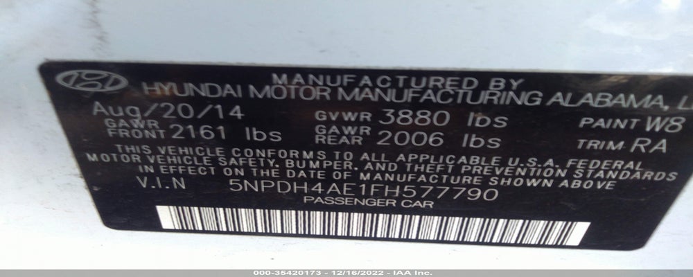 5NPDH4AE1FH577790 2015 HYUNDAI ELANTRA photo no. 9