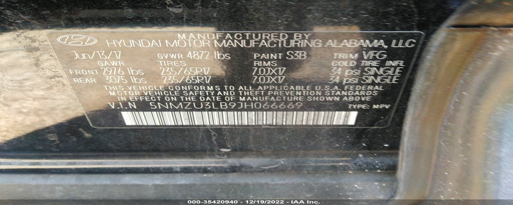 5NMZU3LB9JH066669 2018 HYUNDAI SANTA FE SPORT photo no. 9
